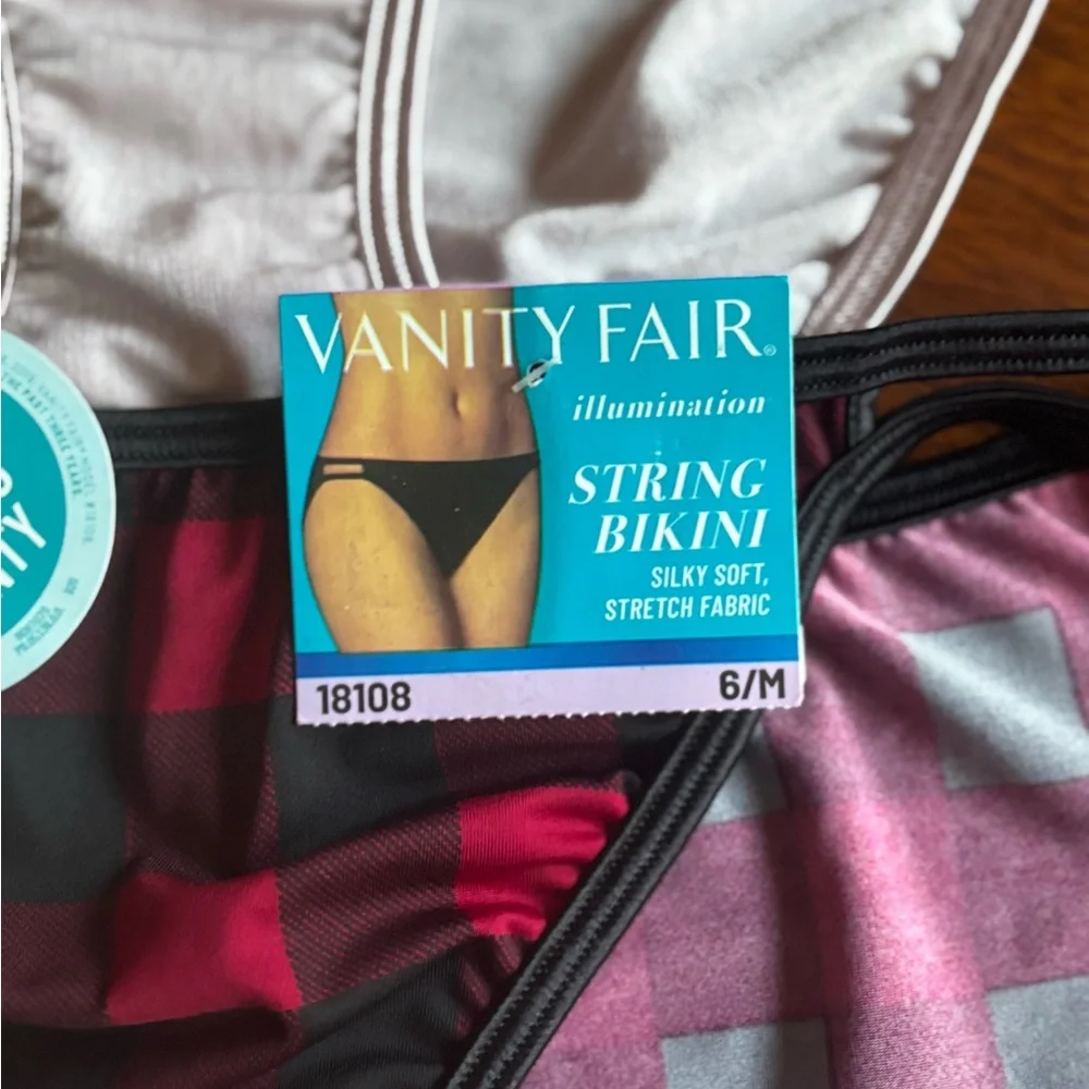 Vanity Fair String Bikini Set - Black and Red - Picture 2 of 4